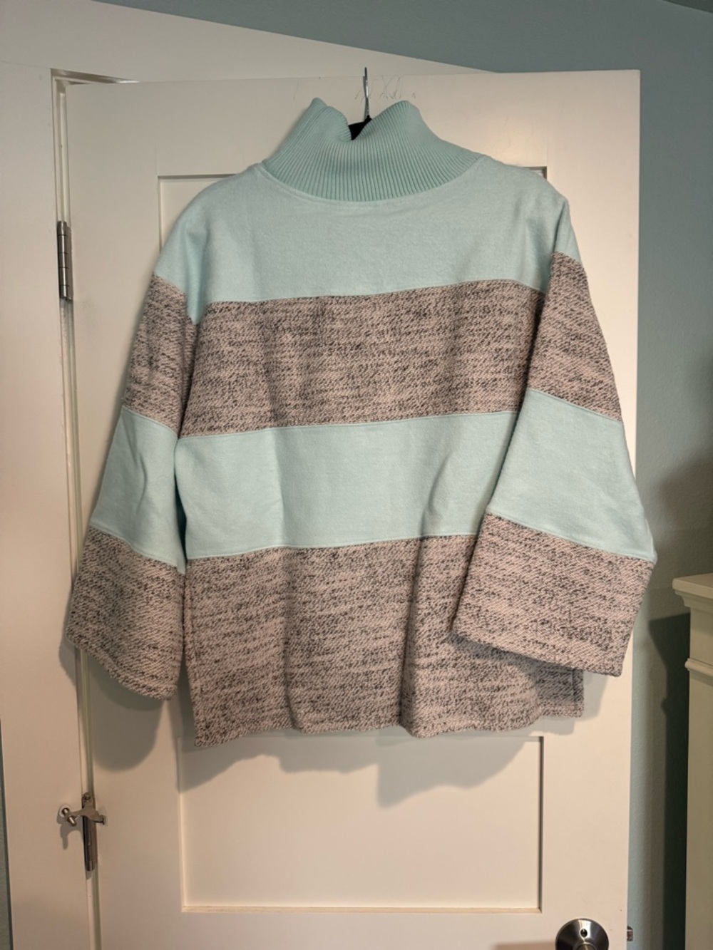 Daily Practice by Anthropologie Striped Mock Neck Pullover
